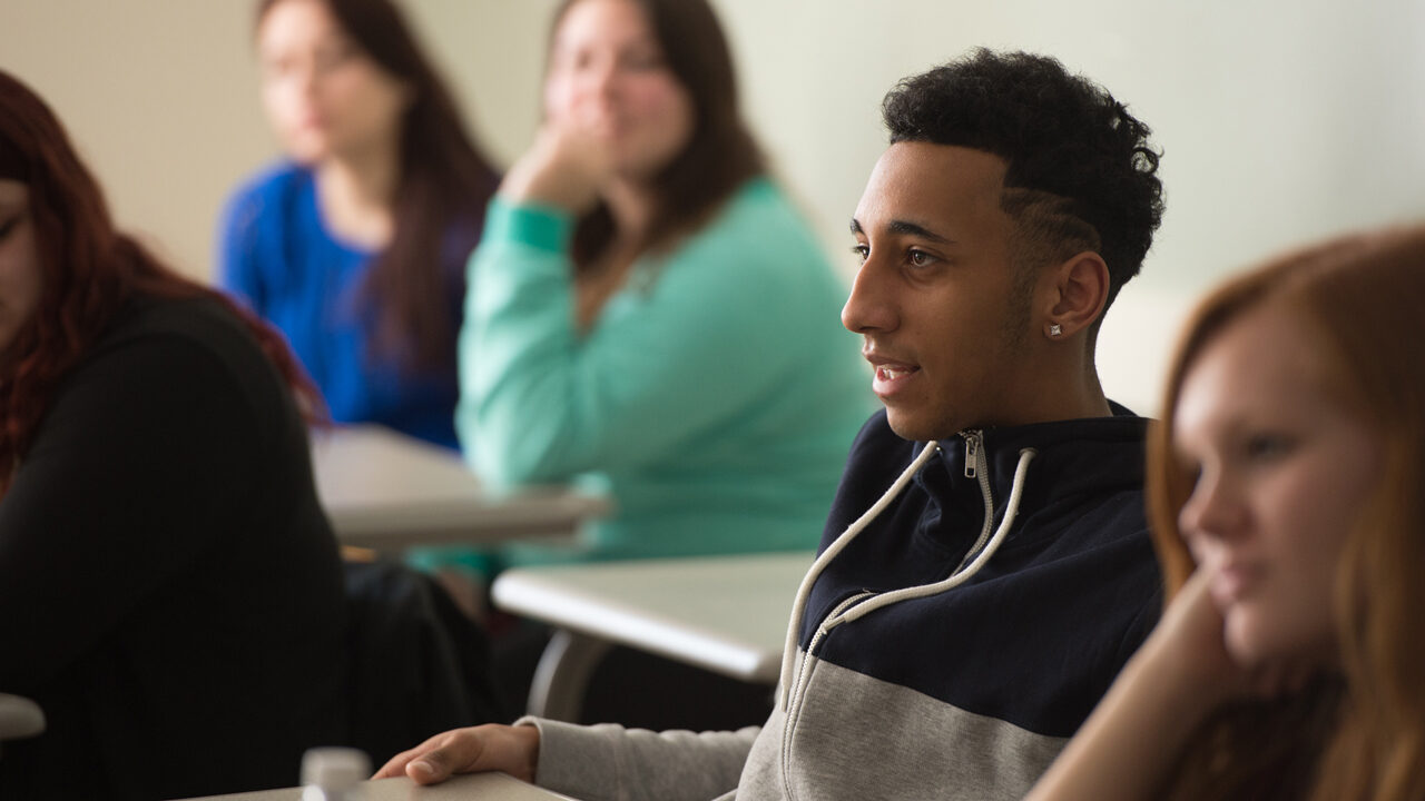 student in classroom