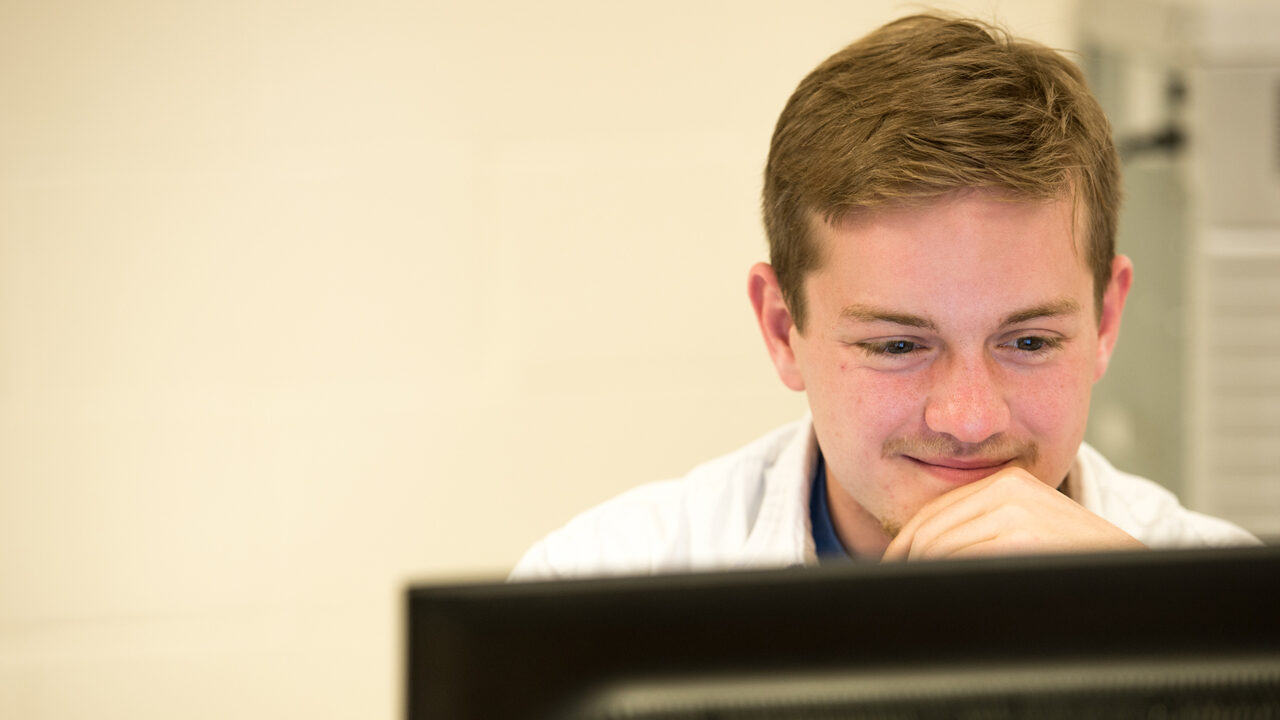 Student at a computer