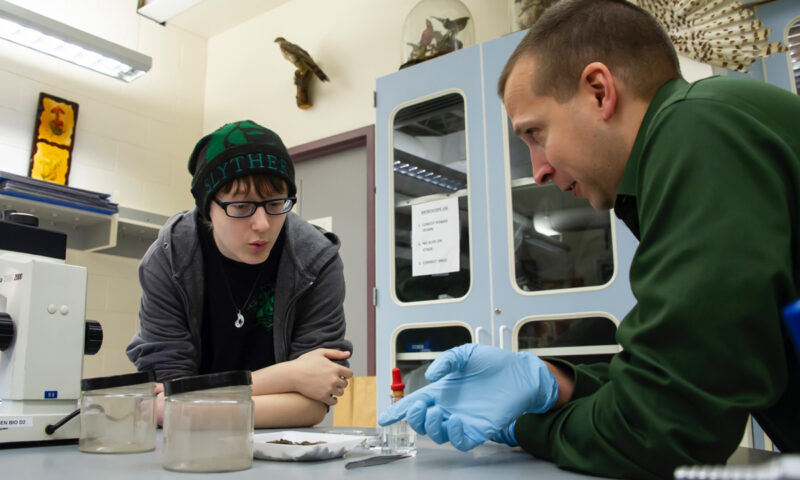 Students in a science lab