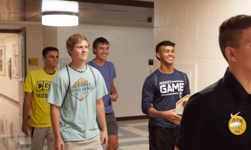 Four students at CGCC Orientation 2022